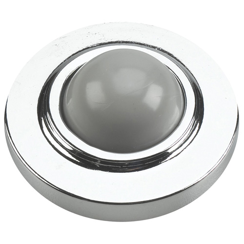 Butoir de porte mural convexe en acier fini chrome, 2 1/2"