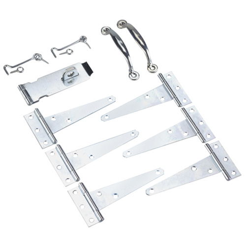 Ensemble de quincaillerie pour remise de jardin, fini zinc