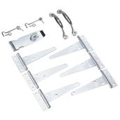 Ensemble de quincaillerie pour remise de jardin, fini zinc