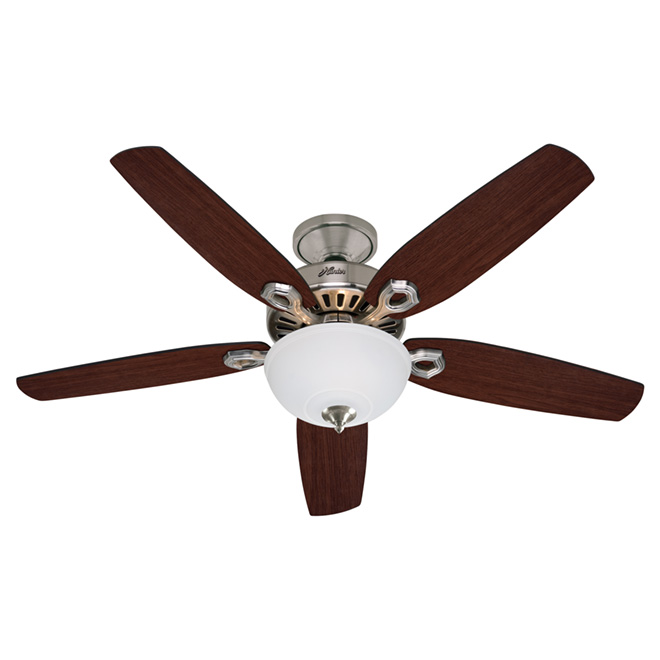 Ventilateur à 1 lumière et 5 pales « Dewfield », 52 po
