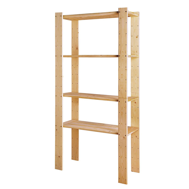 4-Shelf Pine Storage Unit 30" x 12" x 60" - Natural