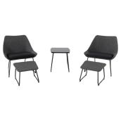 Bistro Set - Black/Grey - 5 Pieces