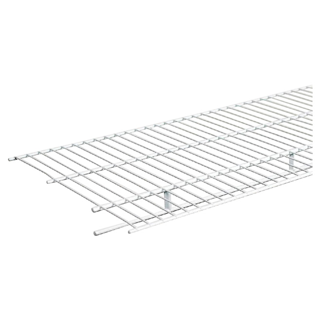 Tablette grillagée avec tige 16 po x 144 po, blanc