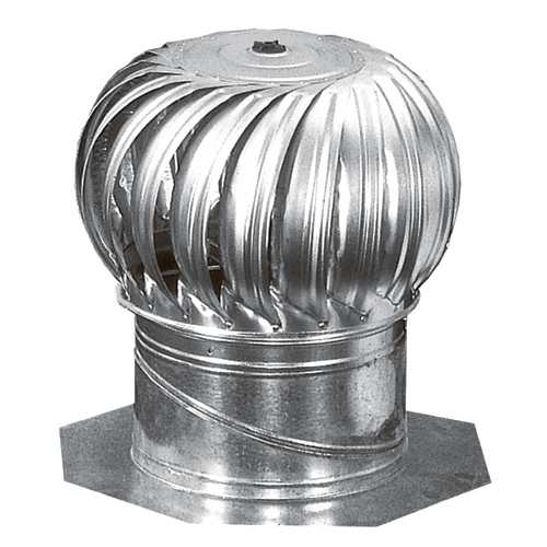 Turbine rotative avec support interne, galvanisée, 12"
