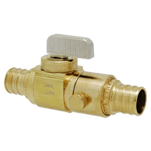 PEX In-line Stop and Isolation Valve with Drain