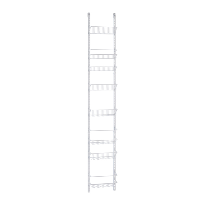 Metal Wall Rack - 8 Tiers - White