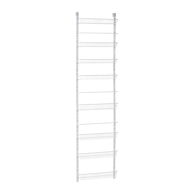 Étagère murale en métal, 8 paniers, blanc