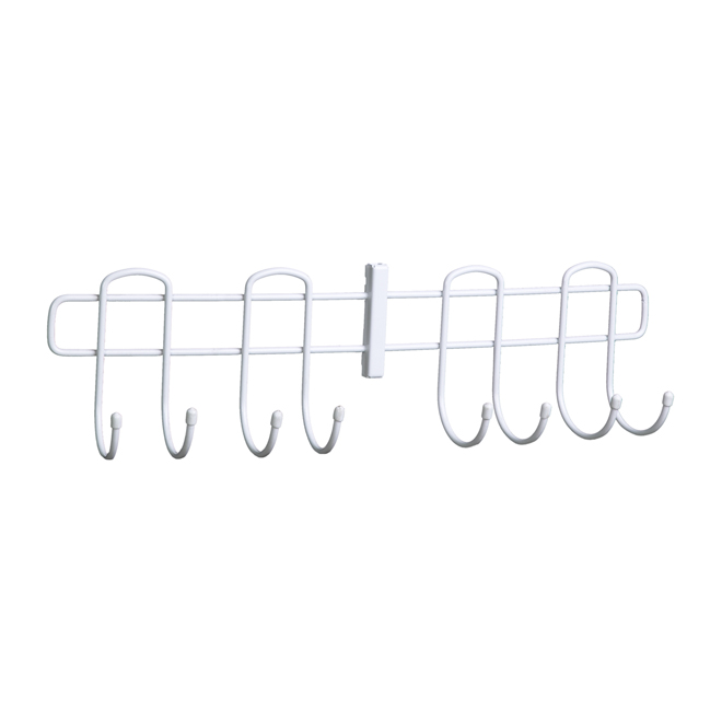 Closet Rack with 8 Hooks - White