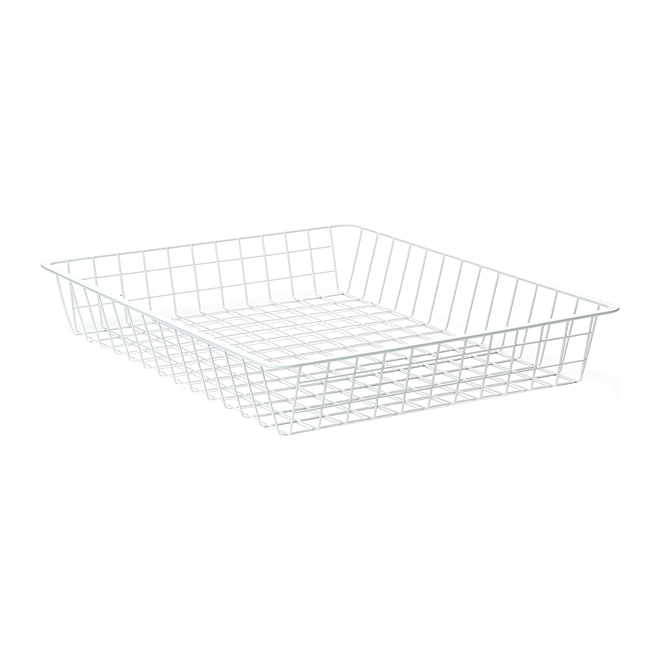 Panier grillagé en métal, blanc