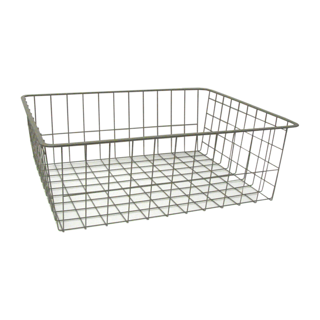 Panier grillagé en métal, fini nickel