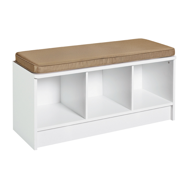 Banc à 3 cubes « Cubeicals » 18,5 po x 35,27 po, blanc