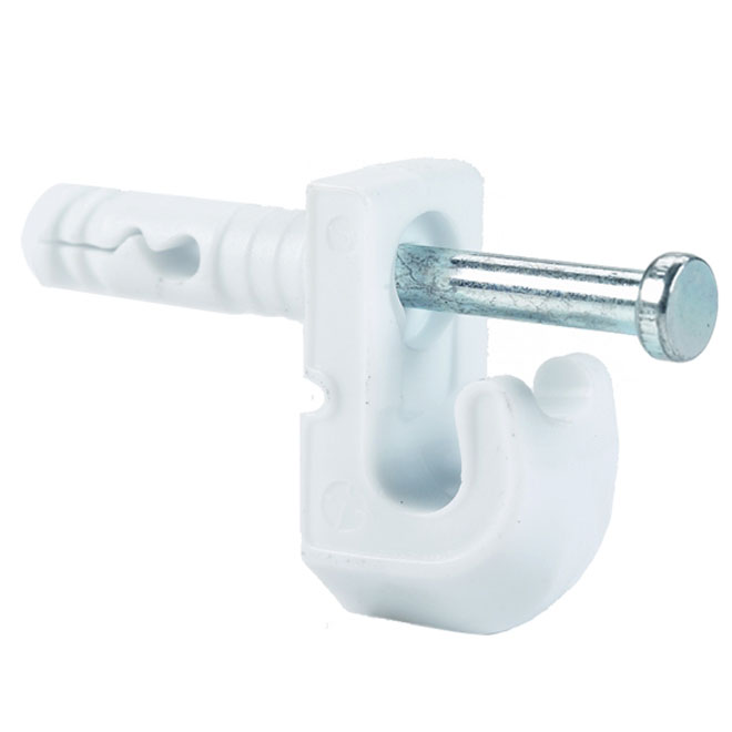 Plastic Wall Clips for Shelves, White