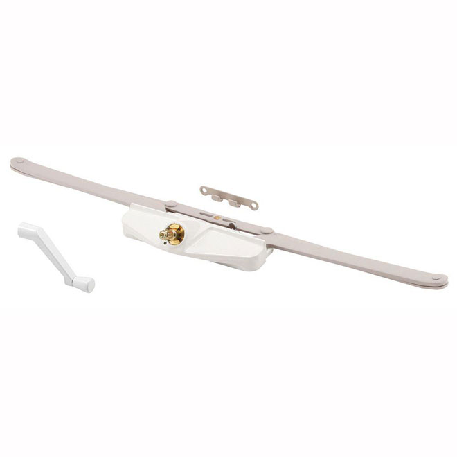 White Metal Roto Gear Operator for Awning Window - 16 1/8"