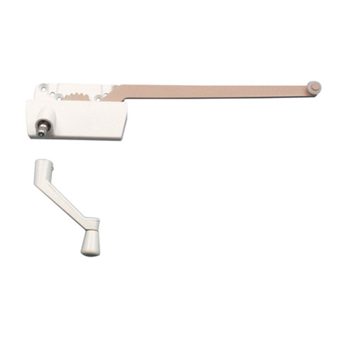 Opérateur à manivelle de 9 1/2" à bras simple blanc, droite
