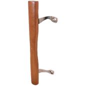 Poignée de luxe en bois avec supports en acier chromé