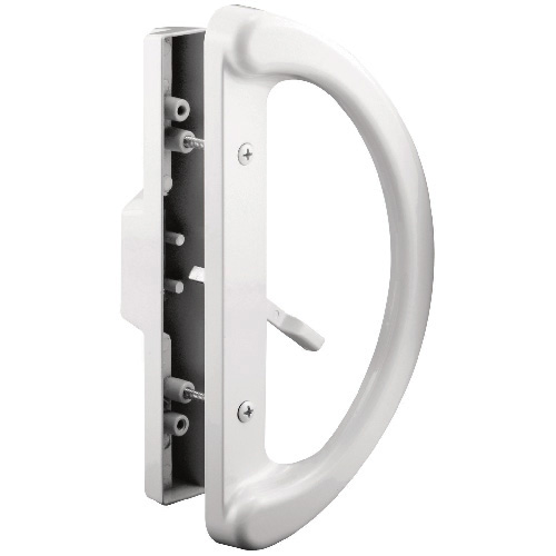 Poignée réversible standard de porte coulissante, fini blanc