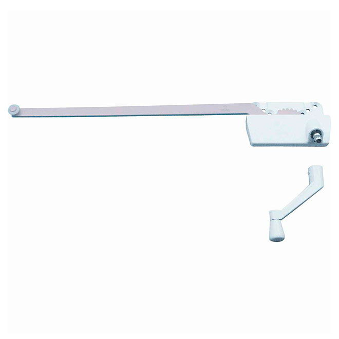 Manivelle à bras simple pour fenêtre à battants, blanc