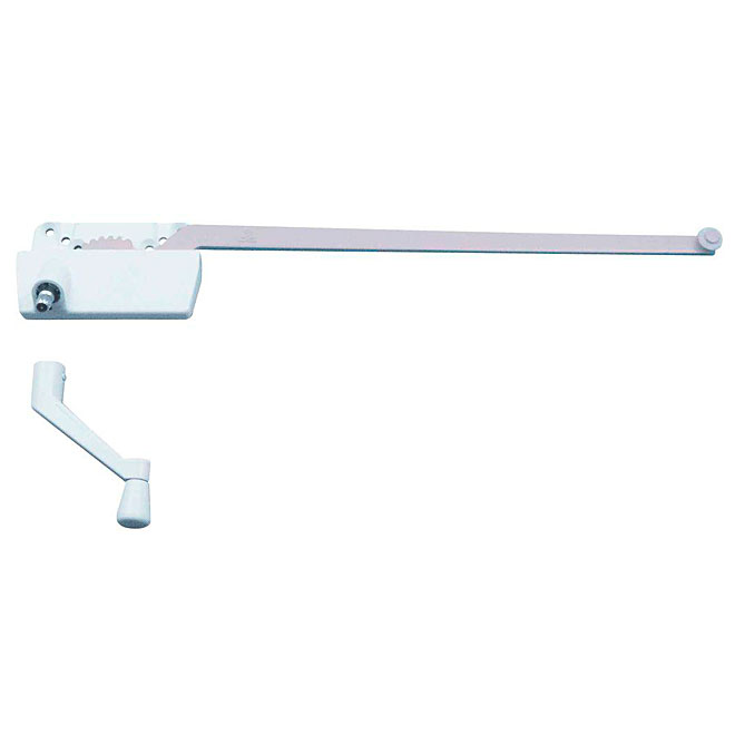 Manivelle à bras simple pour fenêtre à battants, blanc