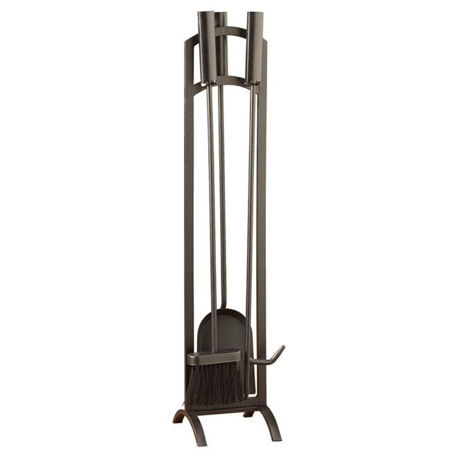 4-Piece Fireplace Tool Set - Black