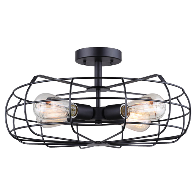 Semi Flush-Mount Light - 4 Lights - Anaelle - Black