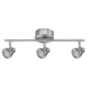 Luminaire sur rail, 19 po, 3 ampoules DEL, nickel brossé