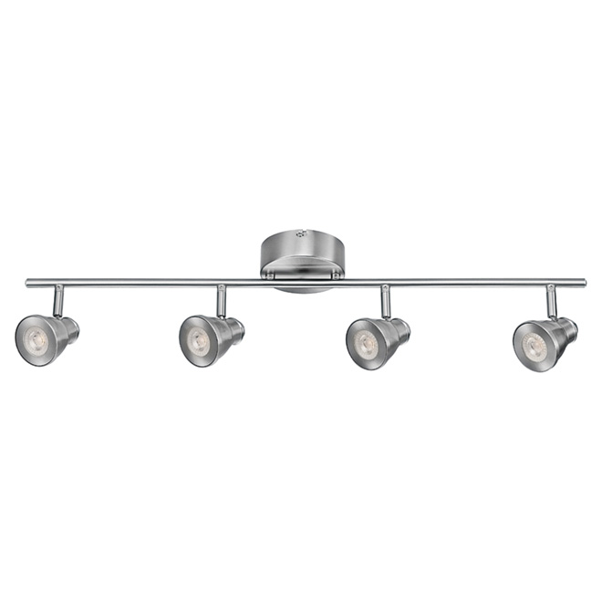 Luminaire sur rail, 4 ampoules DEL, 29 3/4 po, nickel brossé