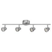 Luminaire sur rail, 4 ampoules DEL, 29 3/4 po, nickel brossé