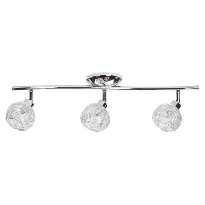 Luminaire sur rail à 3 lumières, 22,24 po, chrome