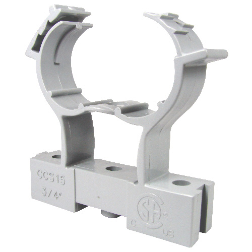 Bride de serrage à cale d'espacement pour conduit, PCV, 1/2"