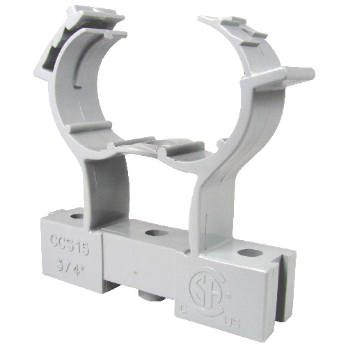 Bride de serrage à cale d'espacement pour conduit, PCV, 3/4"