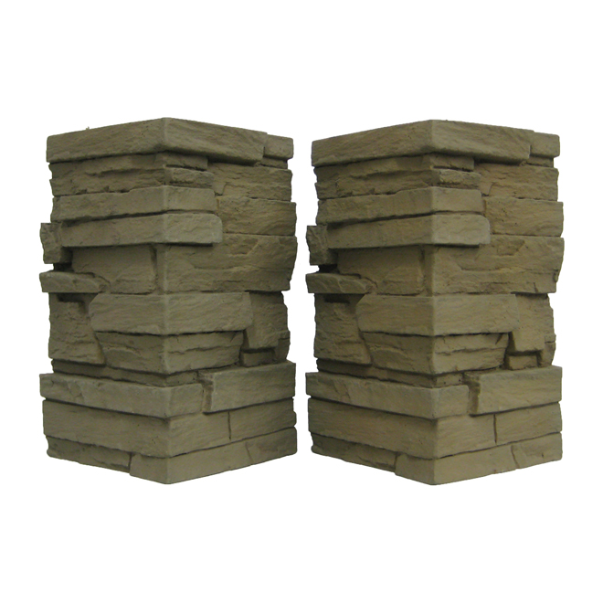 Coin extérieur Drystack en polyuréthane gris et beige