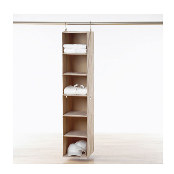 Organisateur de garde-robe, 6 tablettes, 12 1/2" x 13" x 56"