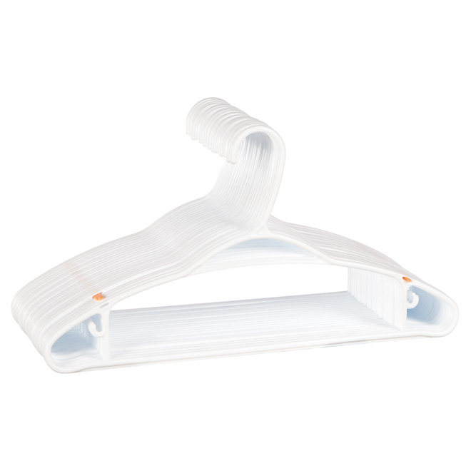 Cintres en plastique blanc, paquet de 24