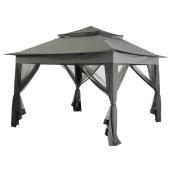Abri-soleil repliable, 10 pi x 10 pi, noir/gris
