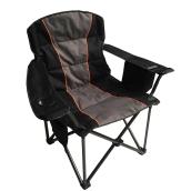 Chaise de camping avec sac réfrigérant, noir/gris