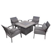 Patio Fire Pit Set - Manhattan - Grey - 4 Places