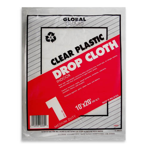 Bâche de protection en plastique transparent, 10 x 20 pi