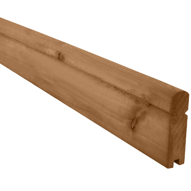 Main courante en bois traité, brun, 2" x 6" x 8'