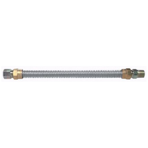 Connecteur pour gaz, chauffe-eau, 1/2" x 1/2" x 12", MIPxFIP