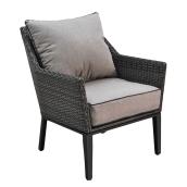 Patio Armchair Set - Manhattan - Black/Grey - Set of 2
