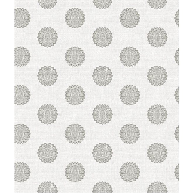 Wallpaper - Medallion - 20 1/2" x 31' - Grey