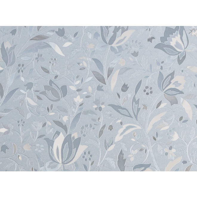 Pellicule électrostatique florale, 11,5" x 78", clair