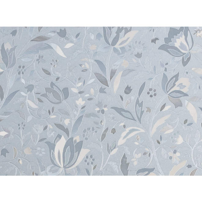 Autocollant floral pour fenêtre 24" x 47", clair