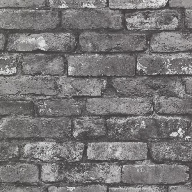 Papier peint « Brique », 20 po x 31 po, gris anthracite