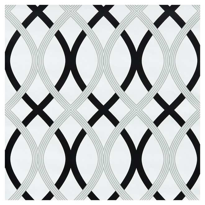 Wallpaper - Lattice -20.5" x 18' - Black/Grey