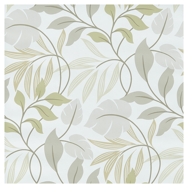 Papier peint à motif de prairie, 20,5" x 18', vert