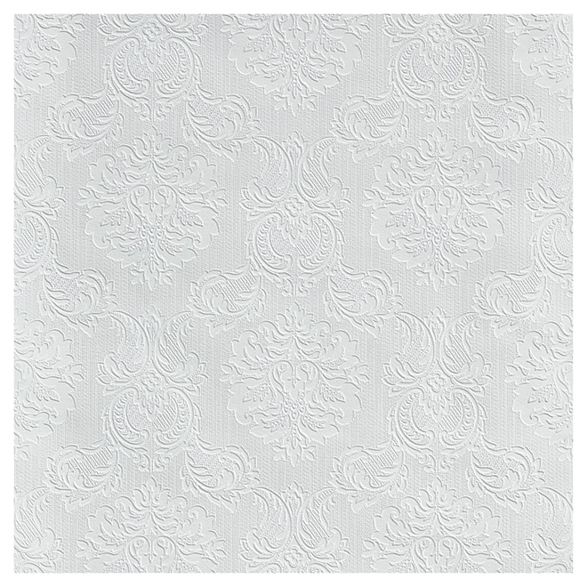 Paintable Wallpaper - Damask- 20.5" x 33'- White