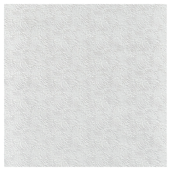 Paintable Wallpaper - Swirls - 20.5" x 33' - White