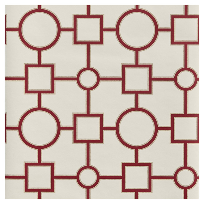 Wallpaper- Geometric Pattern- 20.5" x 33' - Red