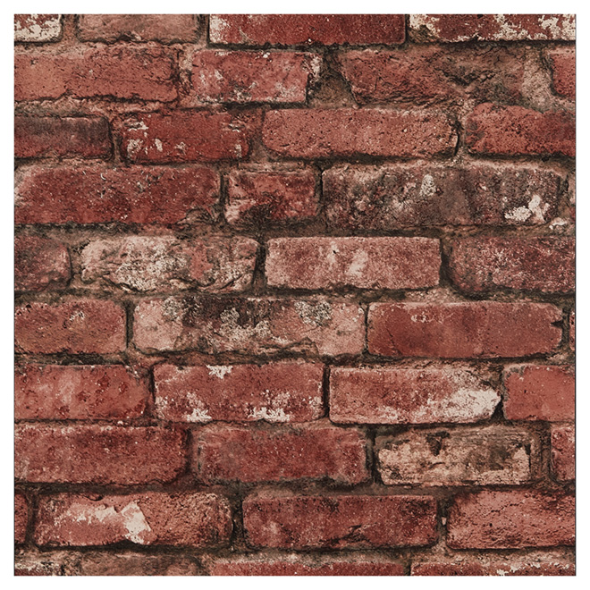 Wallpaper- Brick Design- 20.5" x 33' - Red